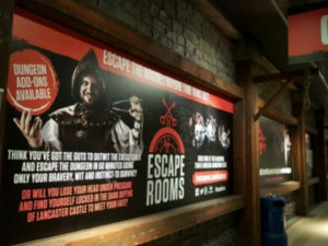 Escape Rooms Signage Lancaster Castle Wall Graphics Banner