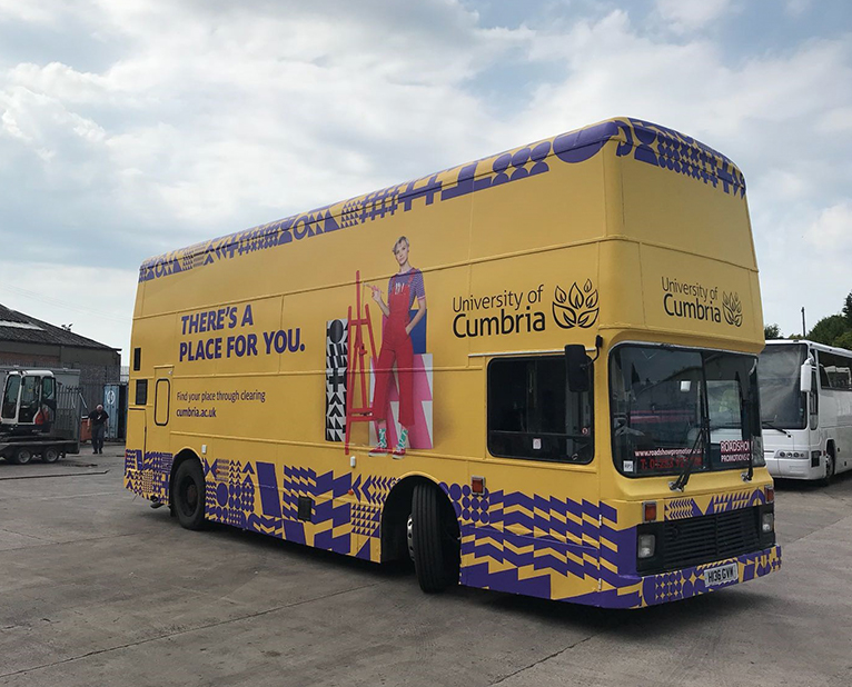 university of cumbria bus wrap vehicle graphics