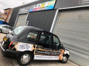 taxi wrap vehicle graphics hollywood party nights