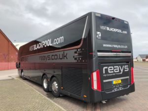 Team bus branding blackpool fc