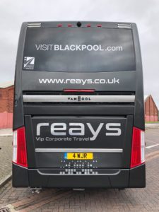 team bus branding vehicle graphics blackpool fc