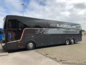 team bus branding vehicle graphics blackpool fc