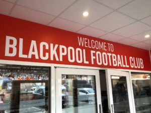 Internal Branding Welcome to Blackpool Football Club Signage