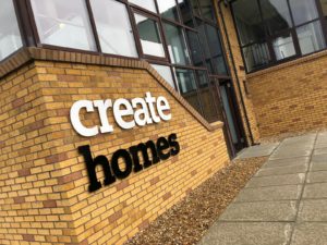 Create Homes UK Office Sign - Front
